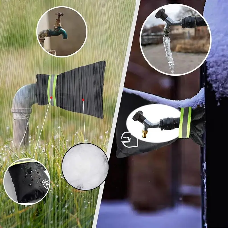 

4pcs New Winter Waterproof Outdoor Faucet Cover Outside Garden Faucet Freeze Protection Sock Reusable Tap Protector for Garden