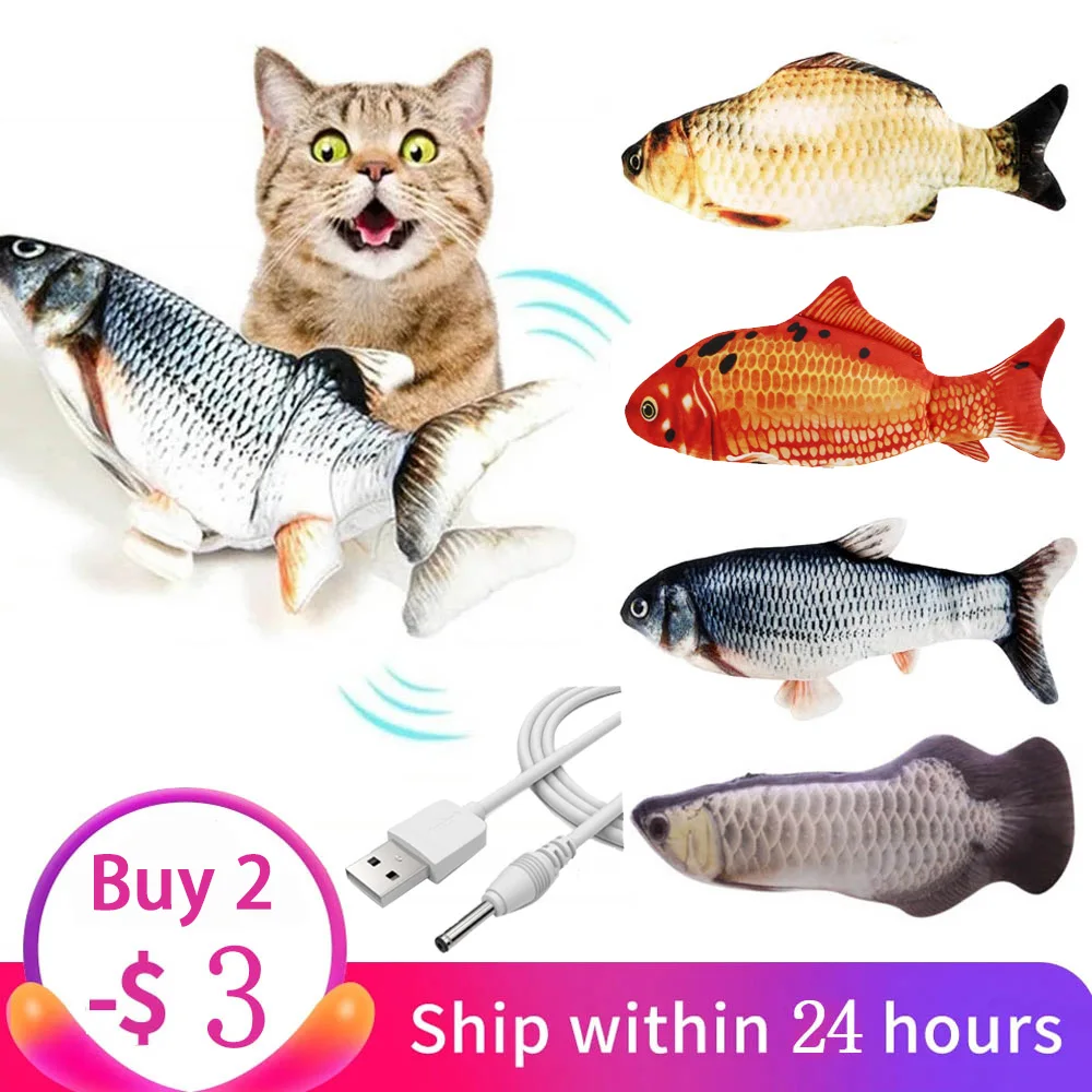 

Cat Toy Electric Fish and Simulation Fish Catnip Toy Pet 3D Color Cat Toy Swing Fish Toy Interactive Dancing Fish and Fish Plush