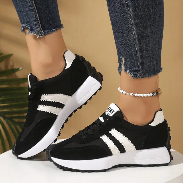 Spring Thick Bottom Women Sneakers 2025 Summer Casual Patchwork Leather Sneakers Women Outdoor Casual Comfortable Shoes Ladies 6