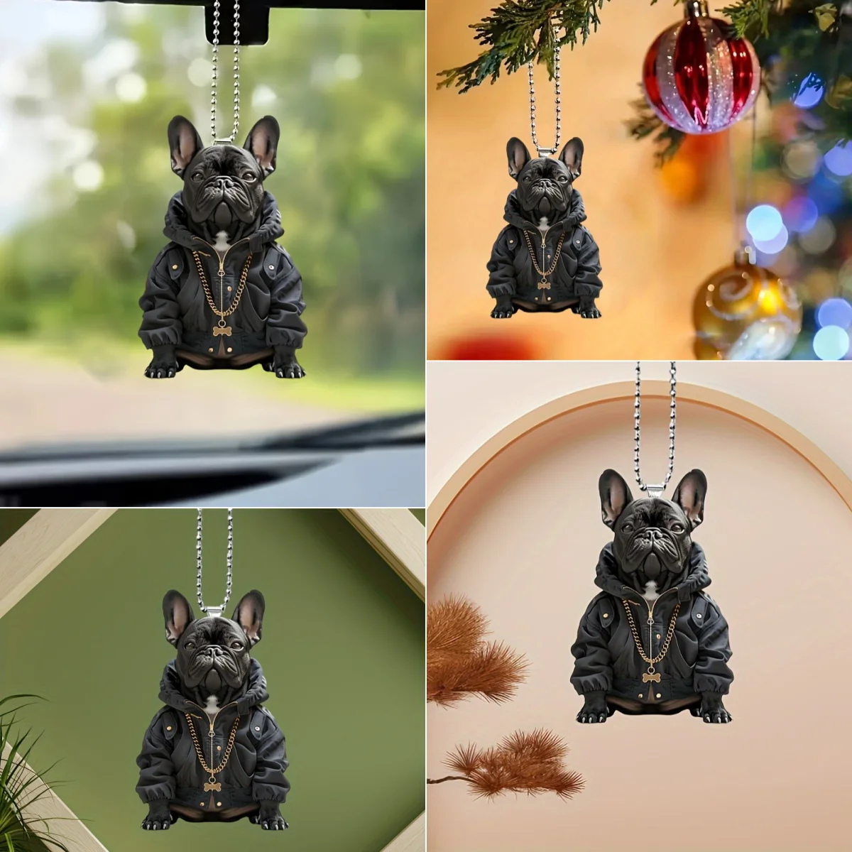 BONSNY Acrylic French Bulldog Keychain – Cute Floral Dog Charm For Keys & Bags - View #10