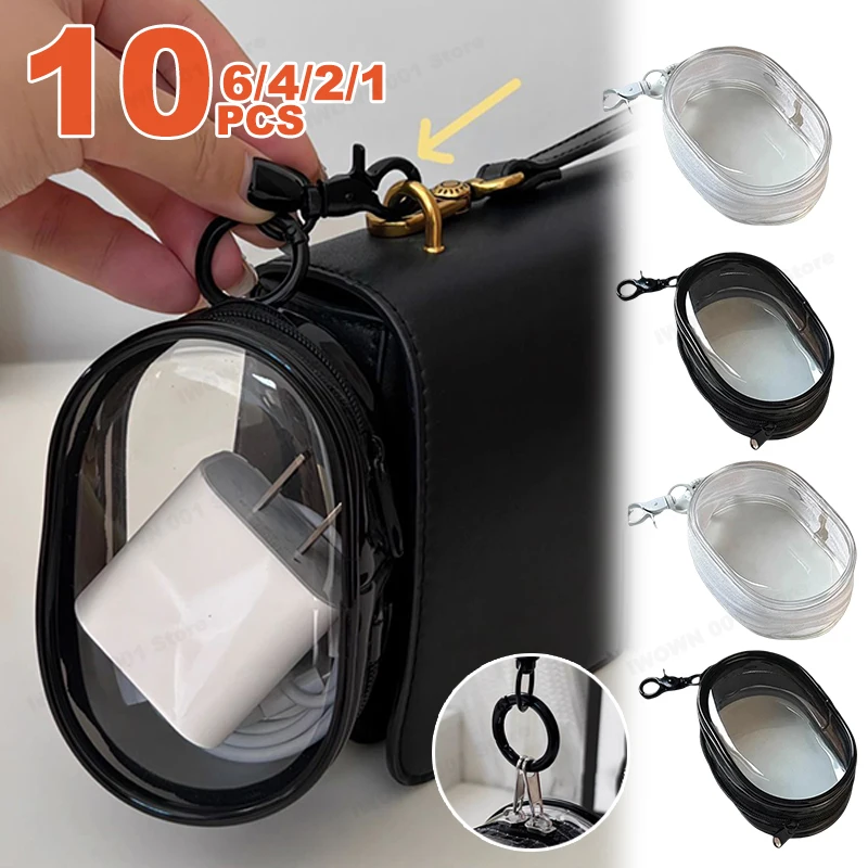Transparent Key Pouch Fashion Korean PVC Small Coin Purses Key Storage Bag Handbag Females Shopping Wallet Earphone Covers