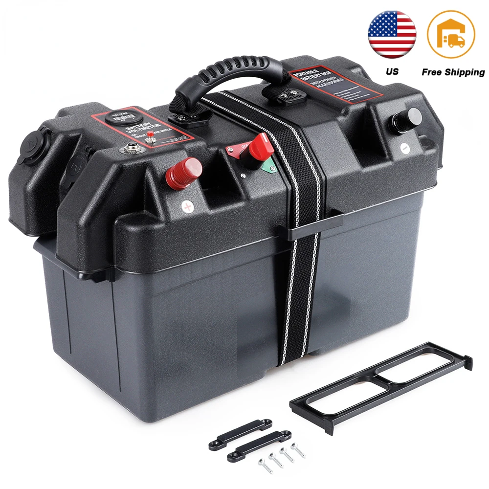 Trolling Motor Power Center Station Boat Camper Rv Battery Box Usb 12V Porta Caricabatterie Plastic Fit Group Batterie Di Dimensioni 24 E 27