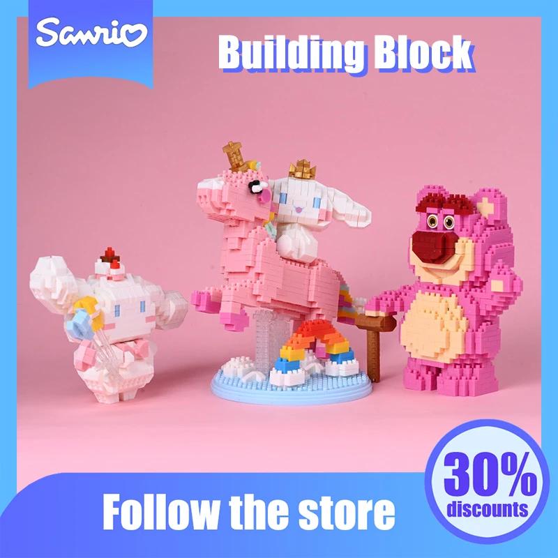 

Kawaii Sanrio Cartoon Characters Building Block Cute Melody Brick Souptoys Kids Toys Decorative Ornament Creative Children Gifts