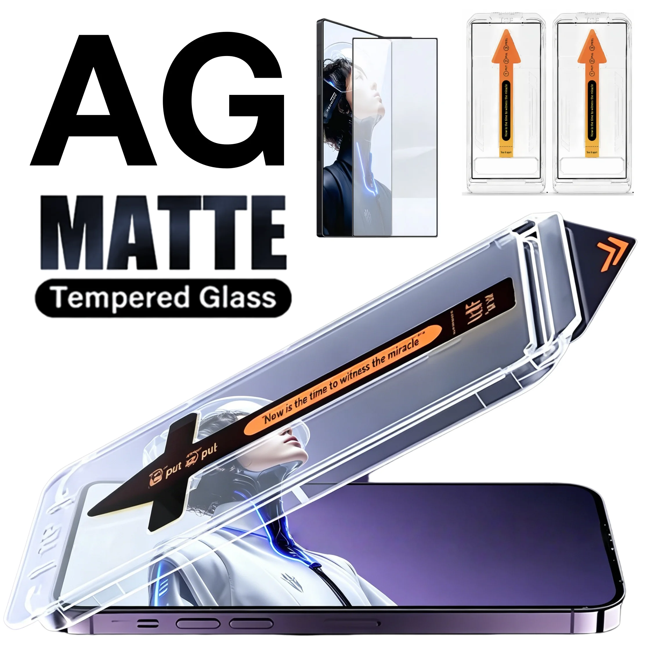 2-Pack Matte Frosted Tempered Glass Screen Protector with Ultrasonic Technology