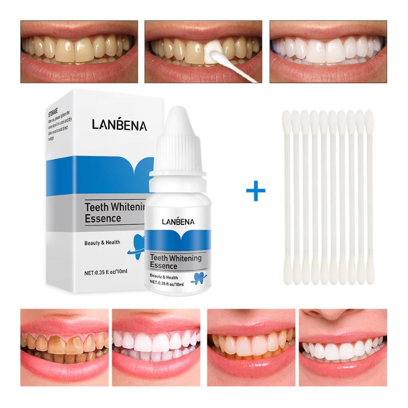 LANBENA جوهر تبييض الأسنان تنظيف بقع الشاي غسل الأسنان العناية بالفم
