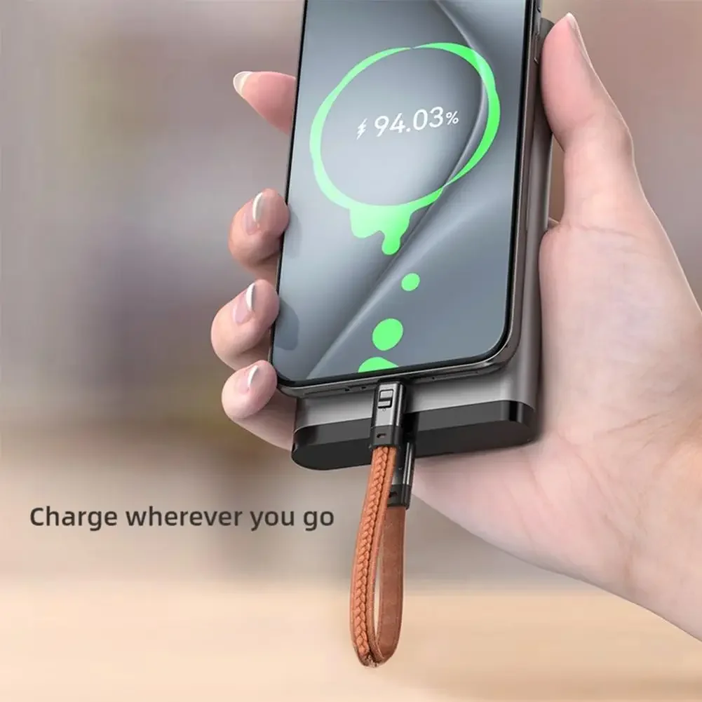 휴대용 가죽 키체인 USB C-USB C 케이블 PD 240W 유형 C 충전 코드 iPhone 16/16 pro MacBook 용 고속 충전 케이블