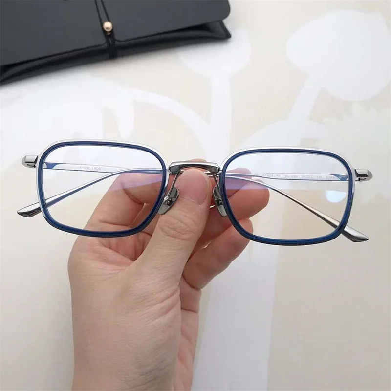 Luxury Brand Titanium Handmade Computer Eyeglasses Ultralight Gafas Square BRADBURY Myopia Prescription Glasses Frame Men Oculos