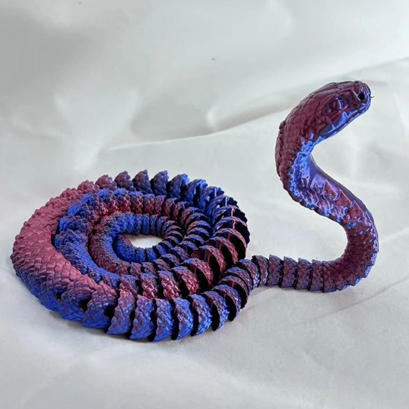 3D Printed Cobra,3D Printed Articulated Cobra, Posable Flexible Cobra Toys Easy To Use 5
