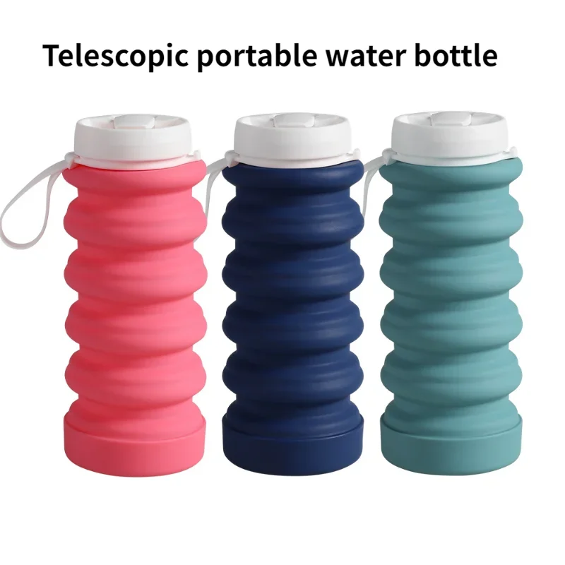 

Silicone Folding Water Bottle Camouflage Outdoor Fitness High Face Running Portable Sports Telescopic Cup
