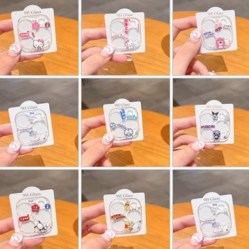 Hellokittys Kuromi Pochacco Protective Glass Film Tempered Glass for Iphone15 14 Pro Max Back Cover Camera Lens Screen Protector