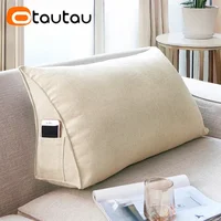 OTAUTAU Solid Very Soft and Cozy Bedside Pillow Thick Large Bed Backrest Triangle Beach Swing CHair Bench Cushion KD034 1