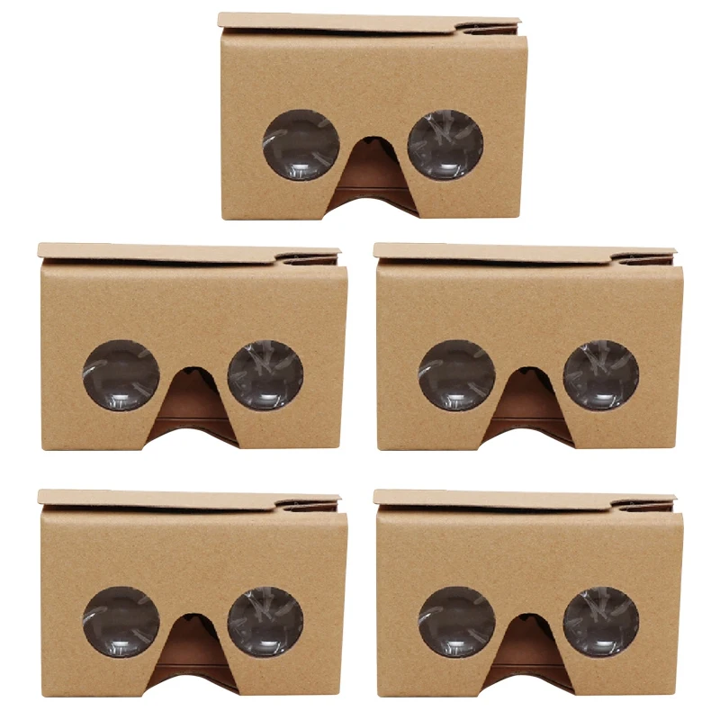 5 Pezzi Di Occhiali 3D Per Google Cardboard V2 Vr Valencia Smartphone Da 4.5- 6 Pollici + Fascia Per Capelli