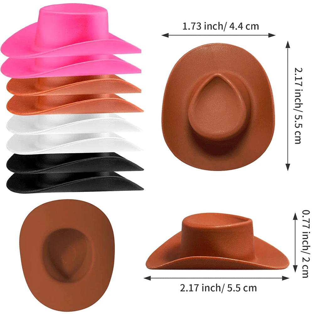 20Pcs Plastic Mini Western Cowboy Hat Cute Cowgirl Miniature Doll