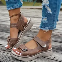 2025 nouvelles femmes sandales à talons compensés été léger plate-forme décontractée grande taille sandales femmes mode antidérapant chaussures de plage femme 6