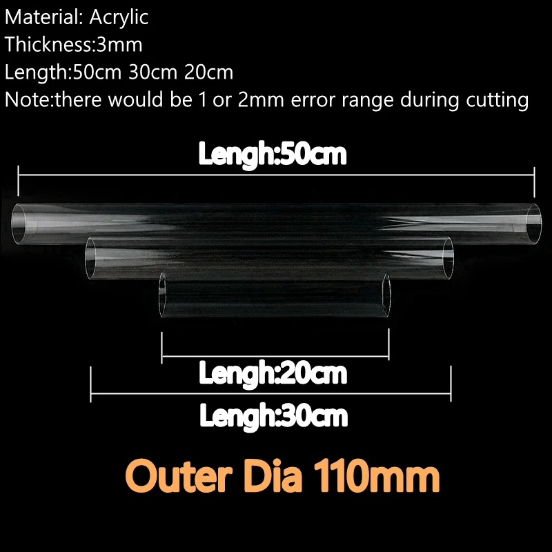 High-Quality Transparent Acrylic Tube - Multi-Purpose Plexiglass Pipe, Various Lengths