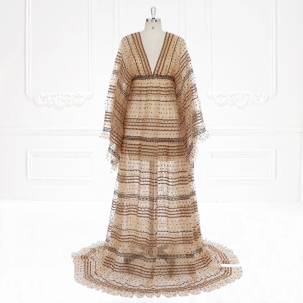 

Sexy See Through Evening Robe Dot Tulle Dress for Photography