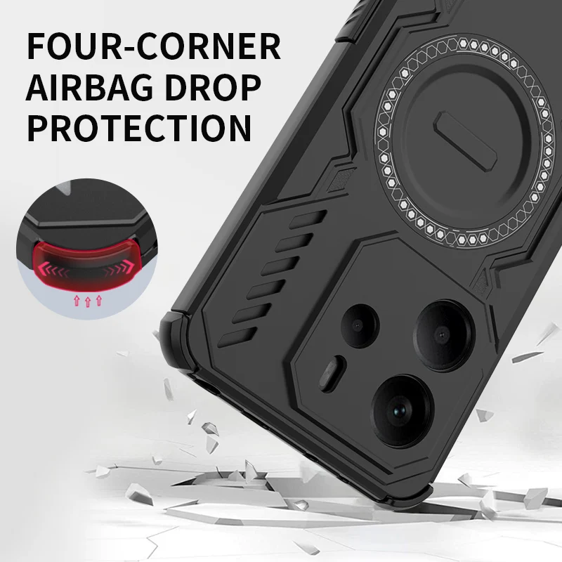 Enhanced Magnetic Armor Wireless Charging Phone Case Cover