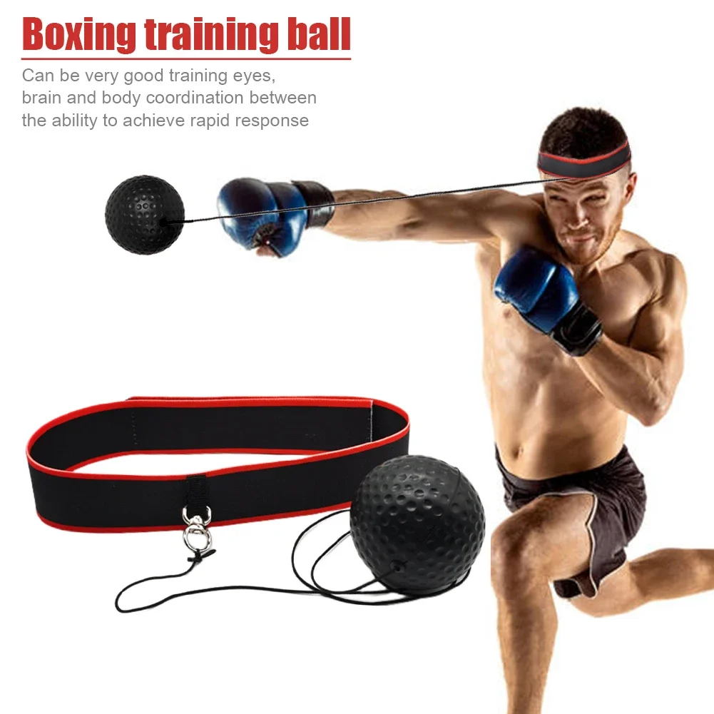 PU Rubber Boxing Head Ball Adjustable Head-mounted Boxing Speed Ball Sanda Training Hand Eye Reaction Fitness Equipment