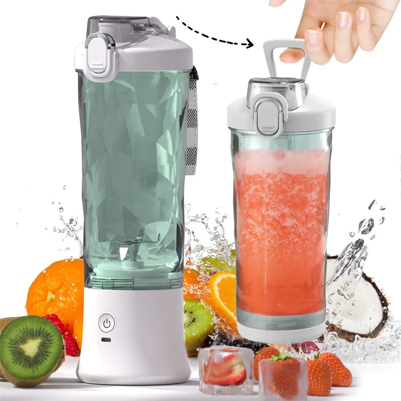

D2 Portable Electric Juicer Fruit Mixers 600ML Blender IPX7 Wireless Fruit Juicer USB Rechargeable Juice Blender Cup Home Sports