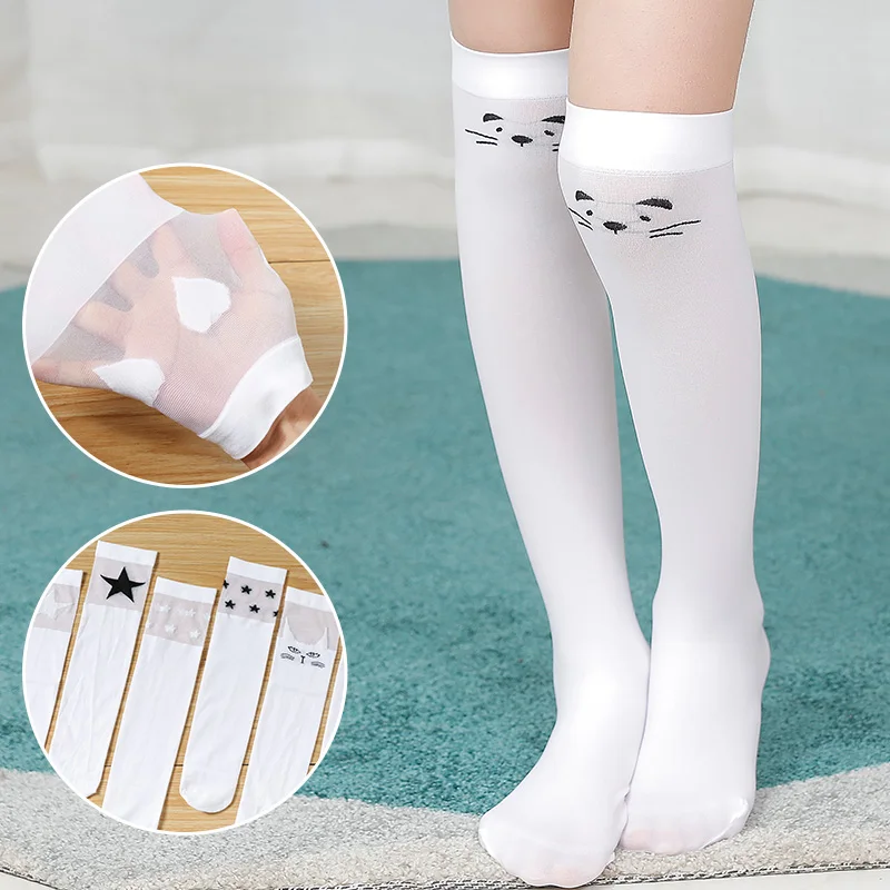 Infant Student girl over the knee high long socks cartoon cat/star/heart/stripe design baby kids child princess Kawaii stockings