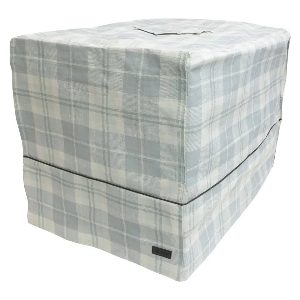 Cozy Water Resistant Dog Crate Cover with Plaid Design