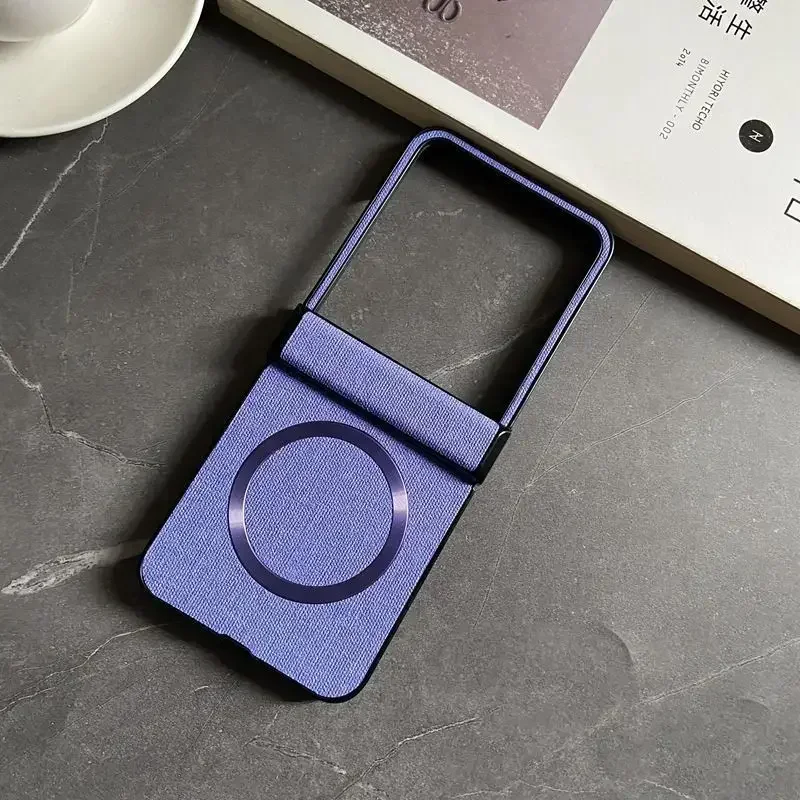 Luxury Magnetic Magsafe Wireless Charging Hinge Case with Cloth Texture - Shockproof and Durable Cover