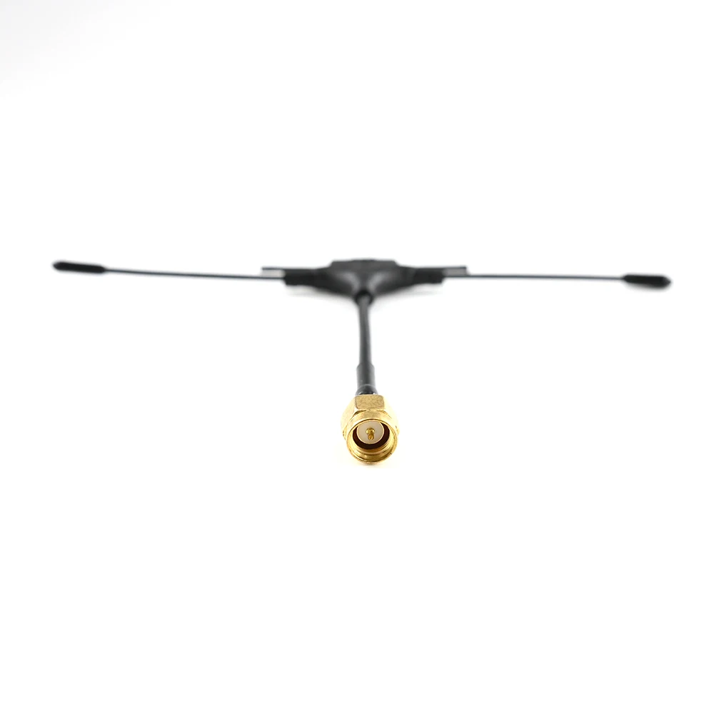 Antenne T double bande 915MHz et 2.4GHz pour drone FPV ELRS, montée sur un drone avec connecteur SMA