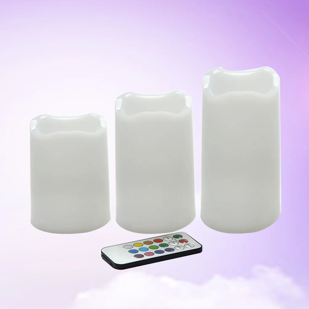 

3pcs LED Flameless Wax with Multi Function Color Changing Timer for Seasonal Festival Celebration