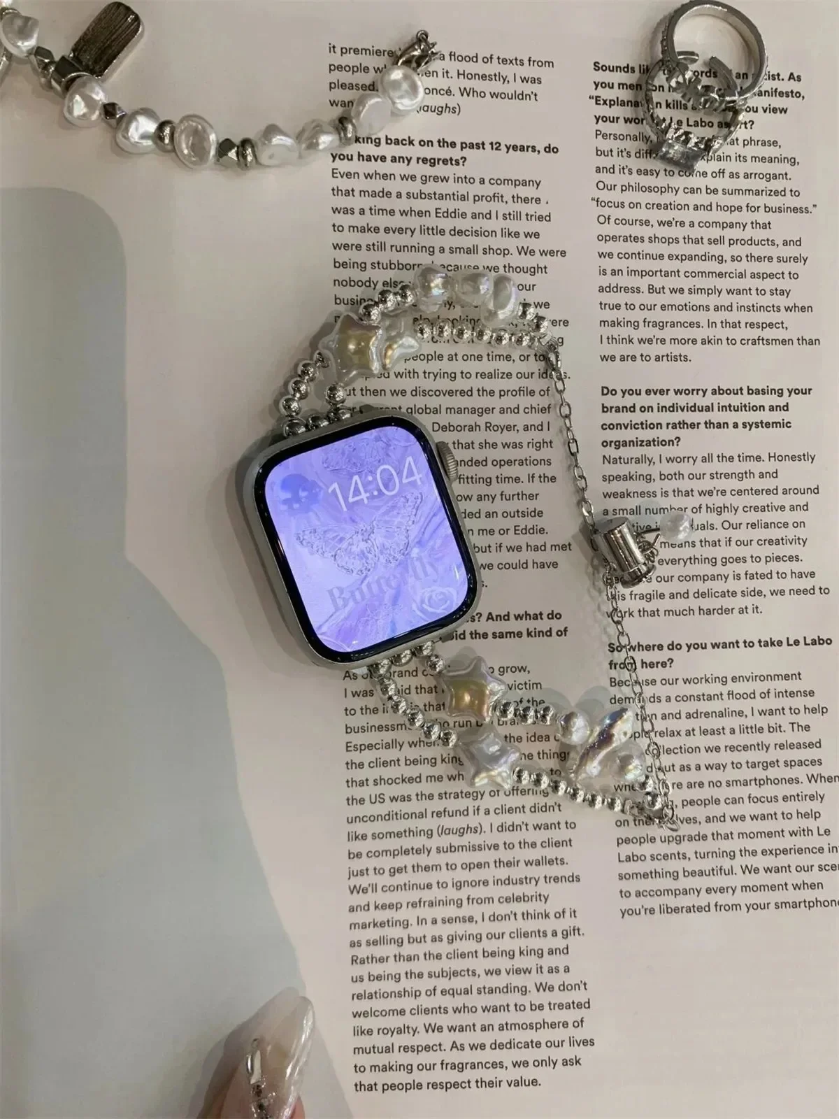 Bracelet de montre à bijoux pour iWatch Ultra 2 Series 10/9/8/7/6/5 Bracelet de montre tendance 42/44/45/46/49 mm 38/40/41 mm_voghion.com