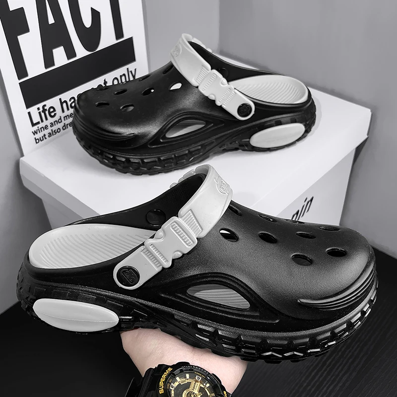 Summer Clogs Men's Sandals Home Slippers Garden Shoes Comfortable Lightweight House Slippers Non-Slip Soft Bottom Beach Sandals 5