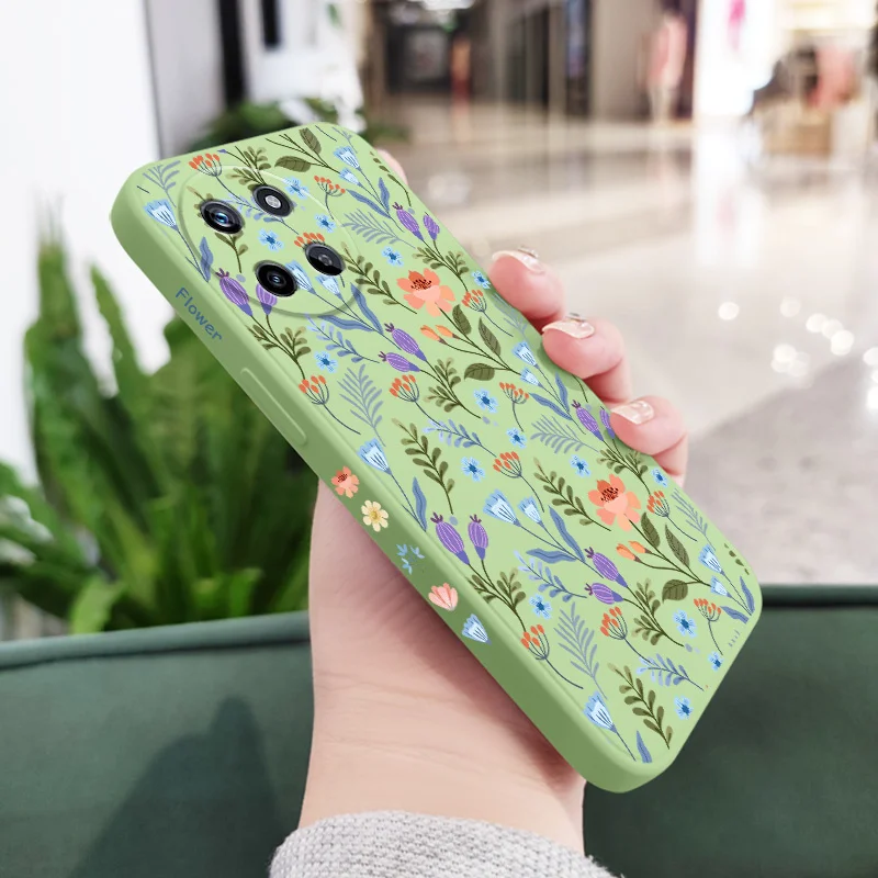 Brilliant Floral Liquid Silicone Phone Case Cover