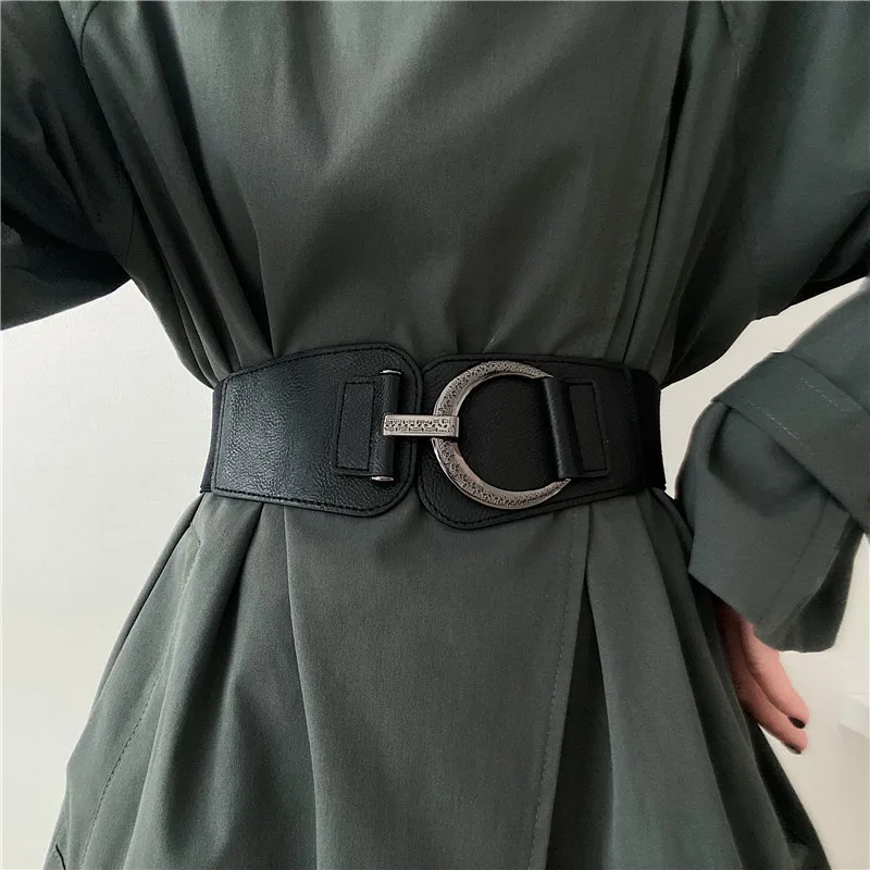 Black Waistband Wide Cummerbund Lady New High Quality Women Belt