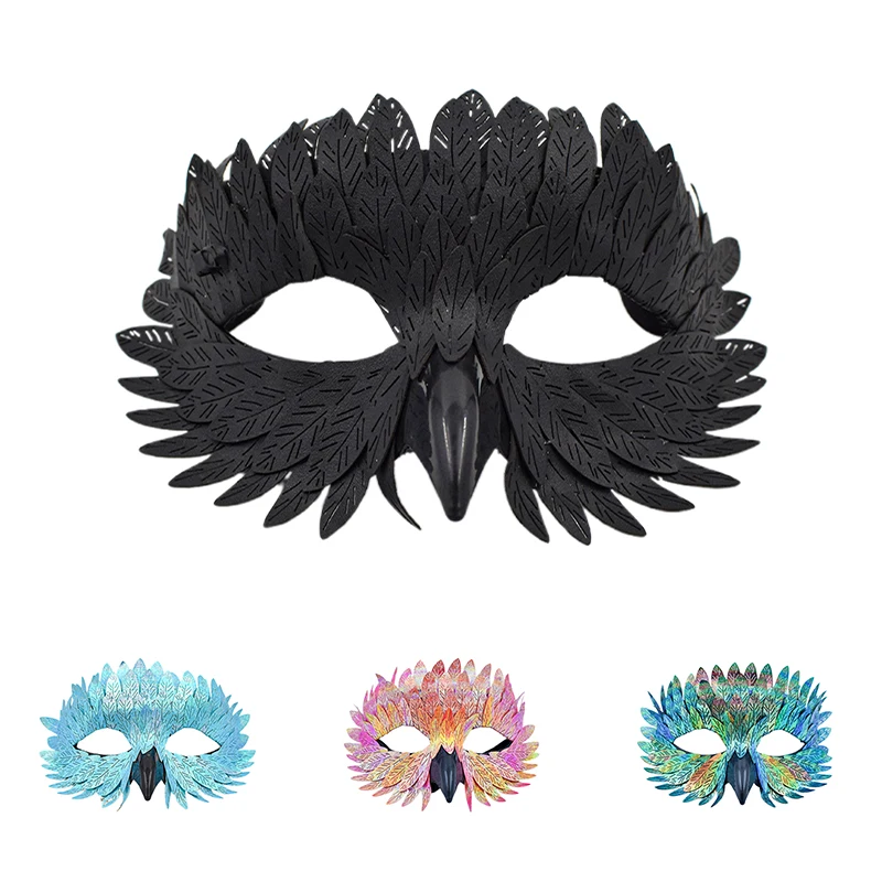 Vogel Schnabel Adler Maske Cosplay Eule Feder Halbe Gesicht Tier Masken Maskerade Halloween Karneval Dress Up Purim Party Kostüm Requisiten – Detail 2