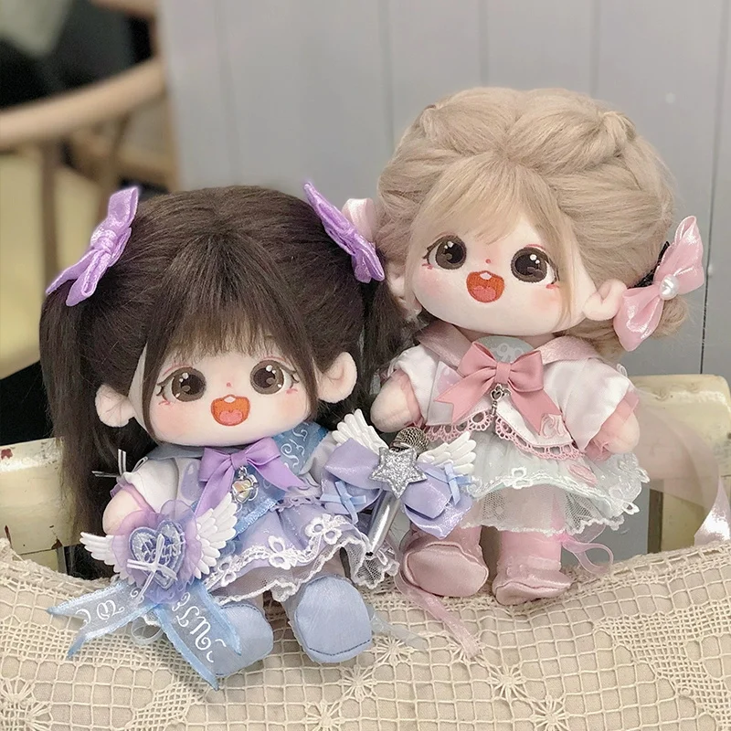 

Костюм для девочки из хлопка, милая плюшевая кукла, 20 см, с сердечком, с надписью «Idol Sing Song», без атрибутов, Одежда для кукол, аксессуары, наряды