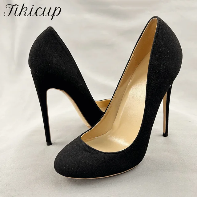 Suede Stiletto Court Shoes – Slip-On Formal Heels