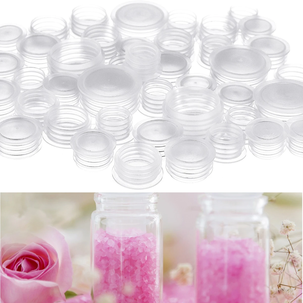 100Pieces Salt Pepper Shaker Stoppers 1/2 Inch 9/16 Inch 5/8 Inch 11/16 Inch 7/8 Inch Plastic Salt Shaker Plug Repla