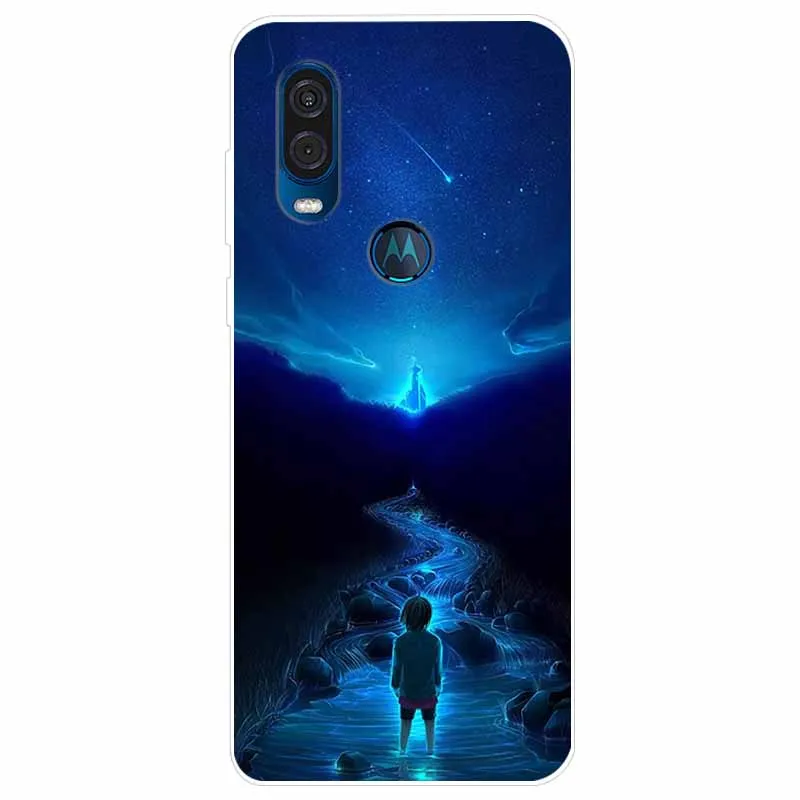 Elegant Marble Design Soft TPU Back Cover for Moto One Vision/Macro/Action