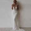 Sexy V-Neck Wedding Dresses Sleeveless Mermaid Lace Appliques Floor Length Exquisite Robes Vestidos De Novia 2025 Customized 3