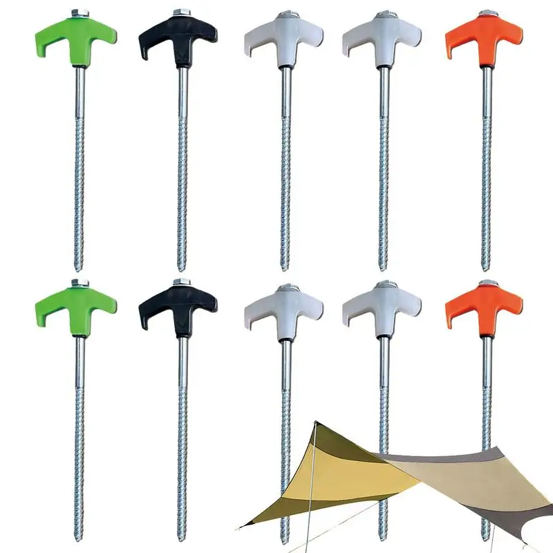 

Ground Anchors Screw In 10PCS Glow Heavy Duty 8 Inch Drill In Tent Stakes 8inch Tent Pegs Camping Stakes Drill In Tent Stakes