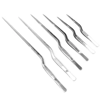 Stainless Steel Kitchen Tweezers Tongs, Chef Culinary Offset Tweezer, Food Clip for Cooking, Baking, Cake / Plate Decor, BBQ