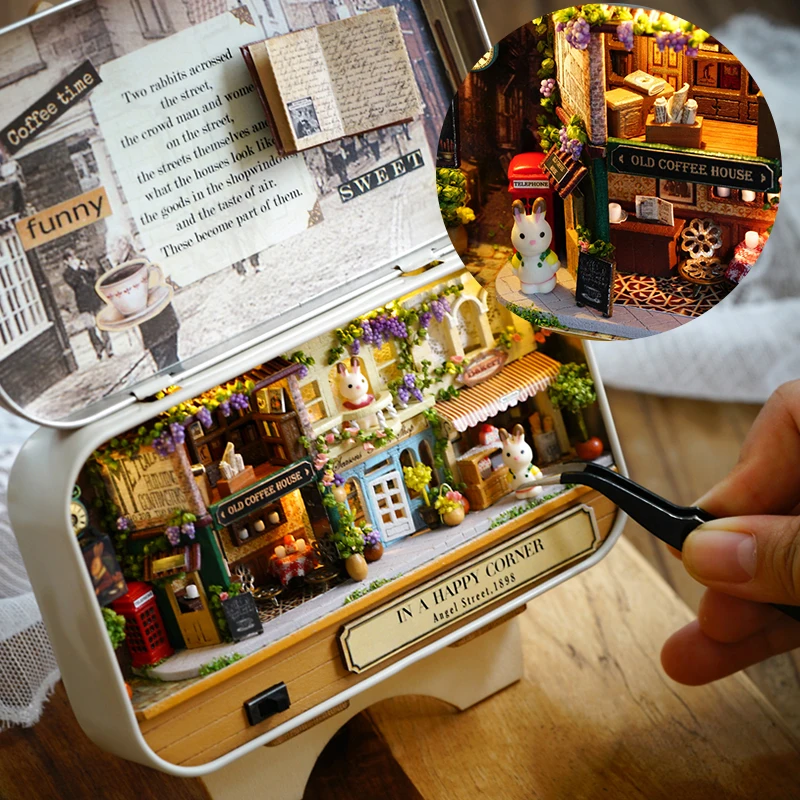 DIY Box Theater Kit 3D Wooden Dollhouse Mini Doll House Kit 3D Puzzle Assembly Making Room Toys Home Decorations For Adults Gift