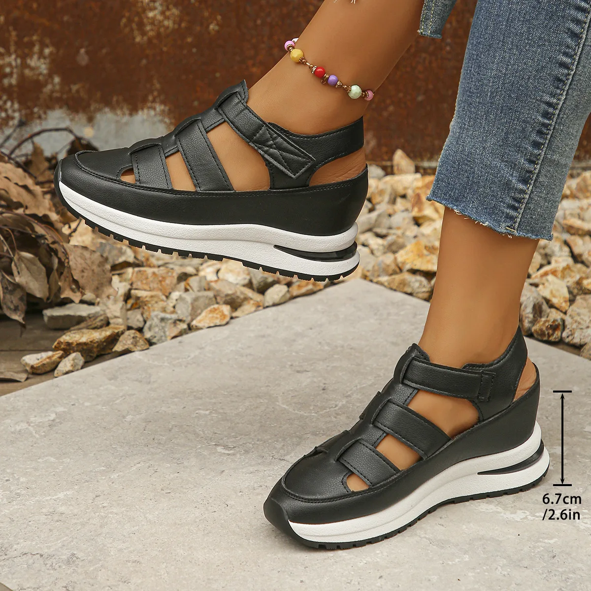 Round Toe Shoes Clogs Platform Female Footwear Low Heels Large Size Women Casual Sneaker Creepers Dress Breathable Big Size Summ 6
