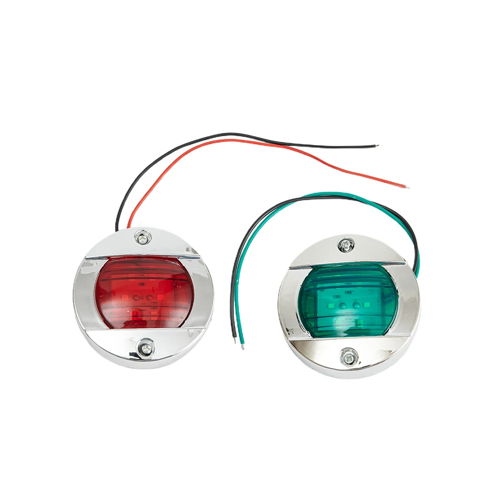 2pcs Red Green Navigation Boat Light LED 12V Yacht Stern Signal Lamp Marine Lights For Buses/Trucks/Trailers/Lorries