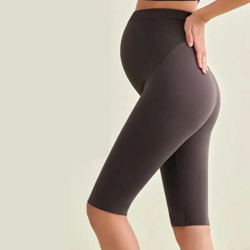 Umstands-Yoga-Shorts, hochelastische Baumwolle, Stretch, für schwangere Frauen, bequem, atmungsaktiv, Workout, kurze Leggings – Detail 7