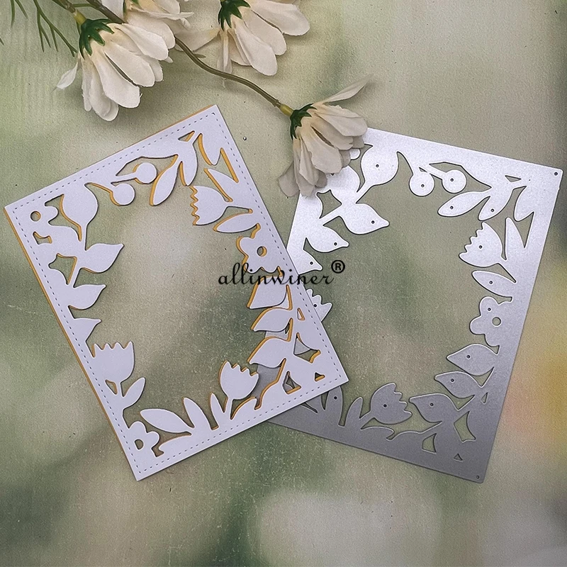 

Flower leaf frame Metal Cutting Dies Stencils For DIY Scrapbooking Decorative Embossing Handcraft Die Cutting Template