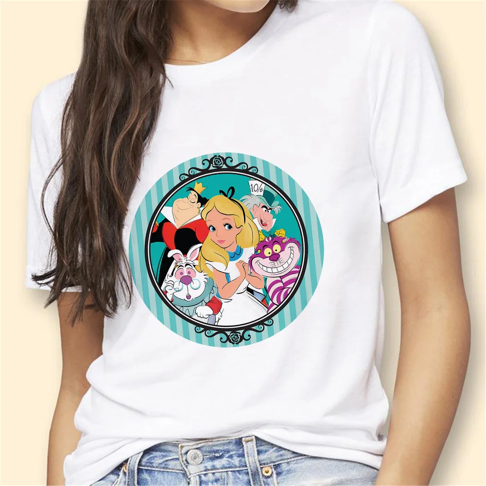 Girls Disney Tee Shirts Women T Shirts Alice In Wonderland Graphic Tees