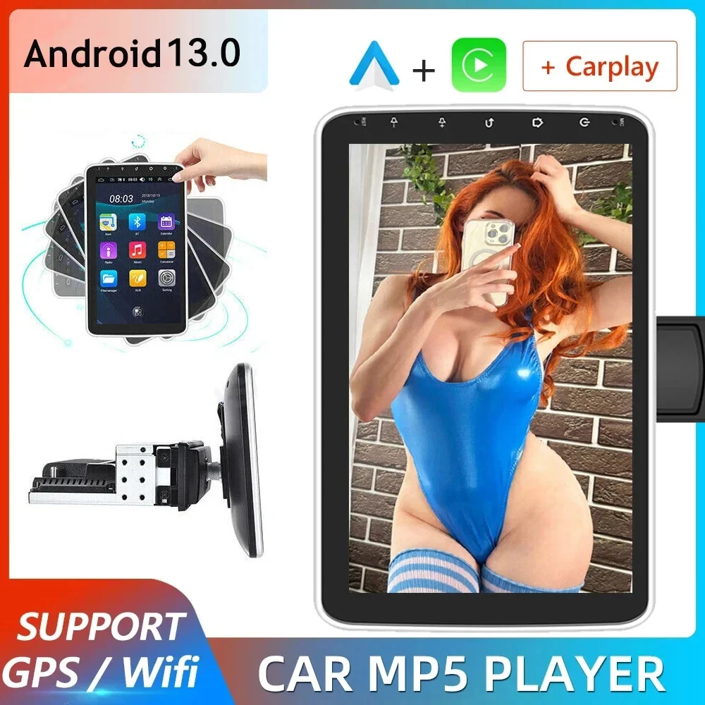 

Android 13 Car Auto Radio GPS Navi WiFi BT Multimedia Player Universal 10 in rotatable detachable screen 1DIN Carplay Head Unit