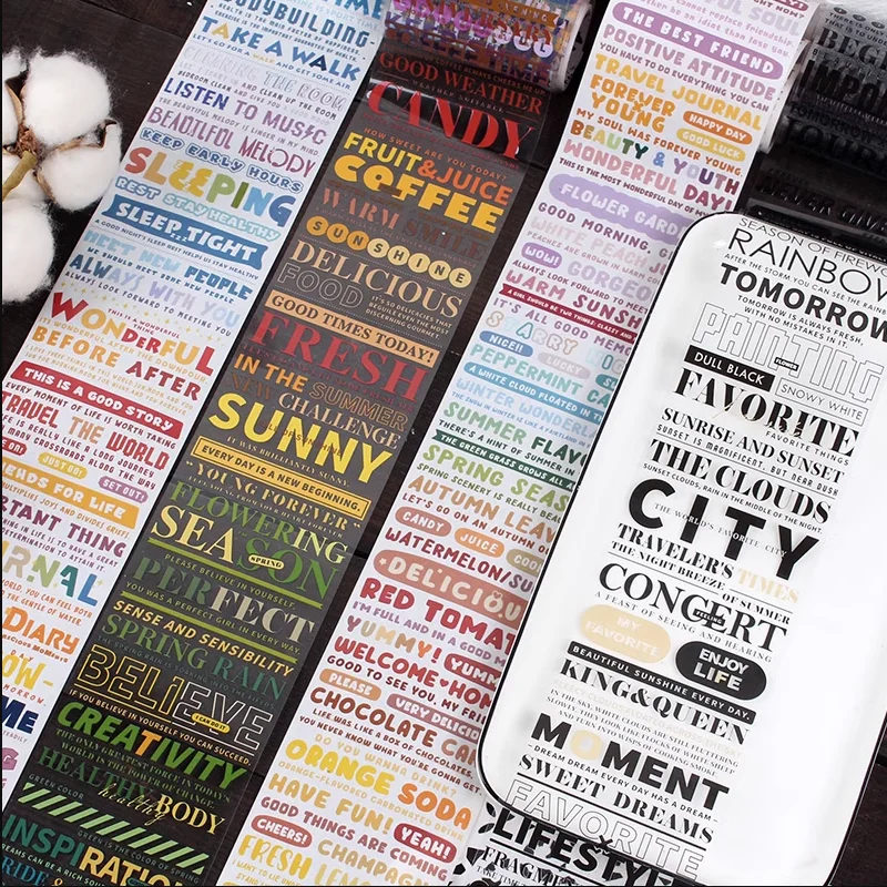 Great Artist Title Series Washi Paper Special Oil PET Crystal Decoration English Text Washi Tape