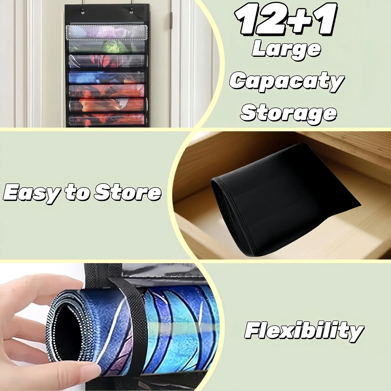 Playmat Holder - Portable Organizer Rack for TCG/RPG Mat, Compact Storage Solution for MTG & Collectible Game Mats with 2 Hooks - 3