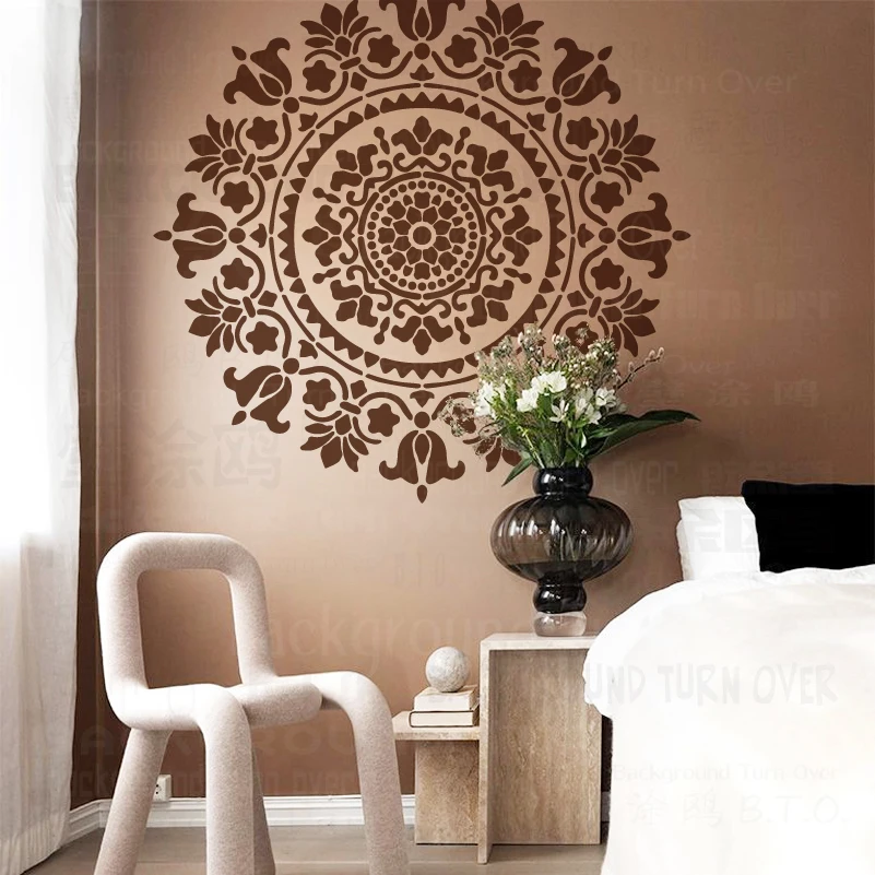 

70cm - 110cm Stencil Mandala Extra Large For Painting Big Round Wall Floor Template Flower Walls Decors Templates Patterns S240